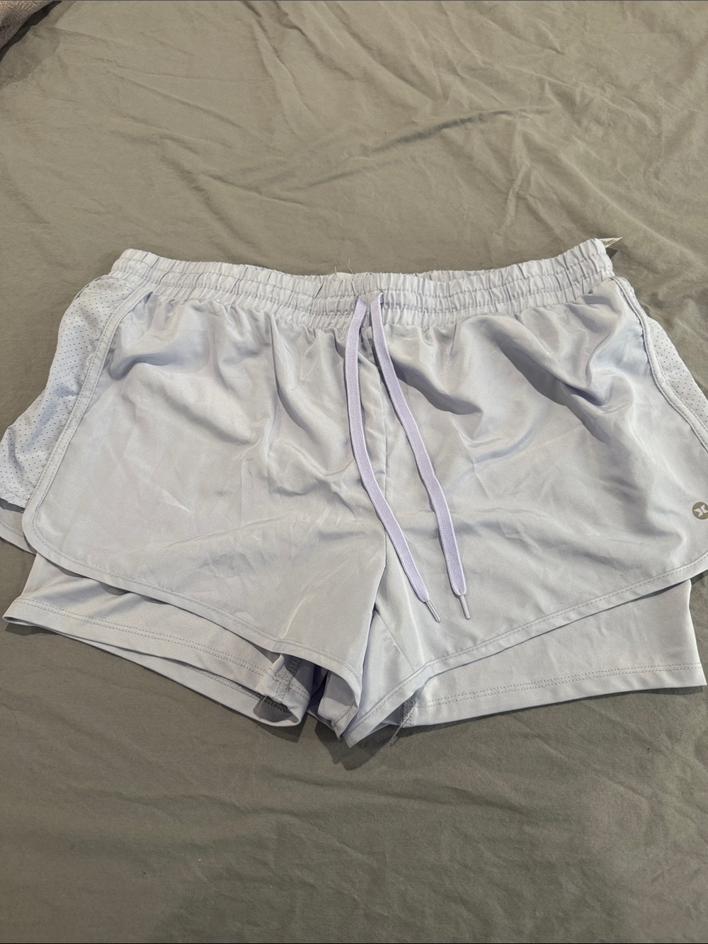 Women's Light Lavender Athletic Shorts with Drawstring Waist